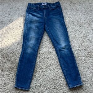 PAIGE Hoxton Ankle  Medium Wash Skinny Jeans in Distressed Blue size 27